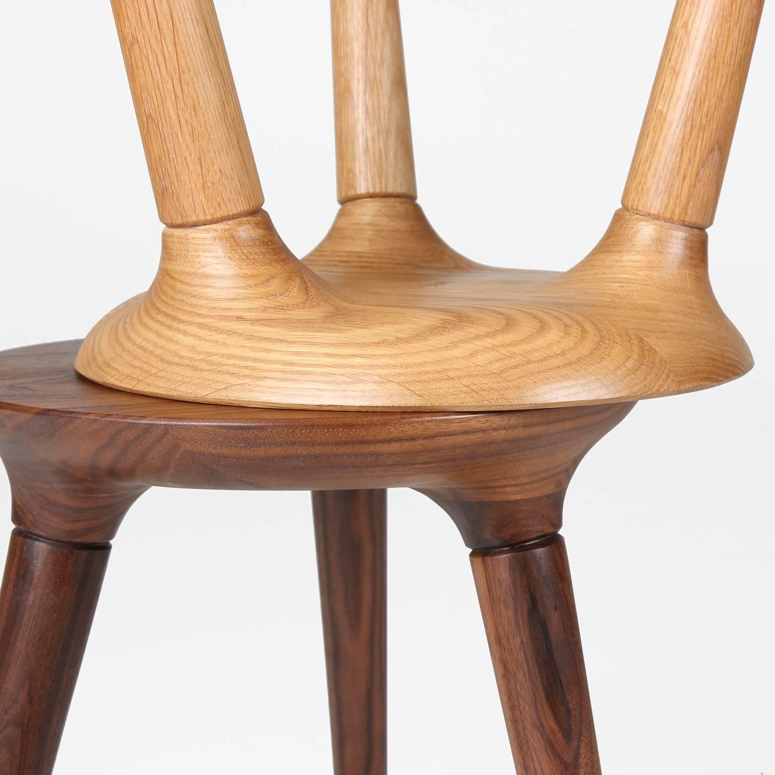 American Coventry Stool with Windsor Joinery in Walnut by Studio Dunn, Made to Order