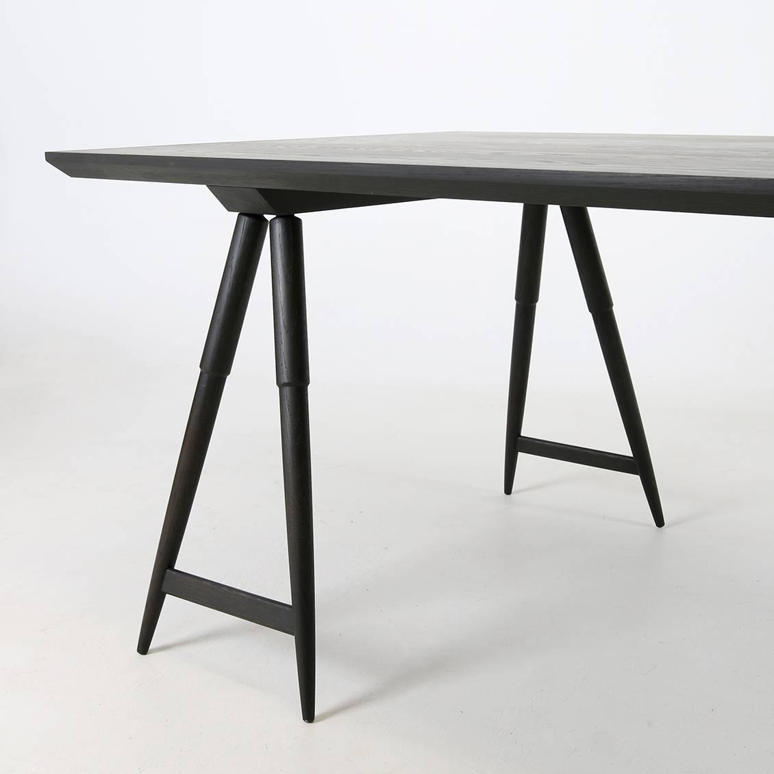 Rockport Sawhorse Table White Oak With Seasoned Black Finish By Rockport Sawhorse Table White Oak With Seasoned Black Finish By Studio Dunn For At 1stdibs