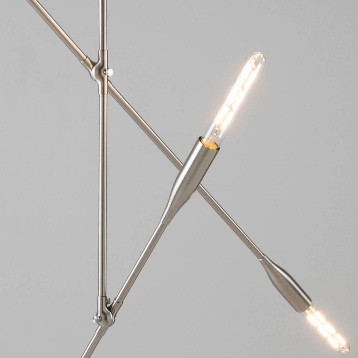 Sorenthia Two-Arm Light, Custom-Made Contemporary Pendant by Studio Dunn For Sale 1