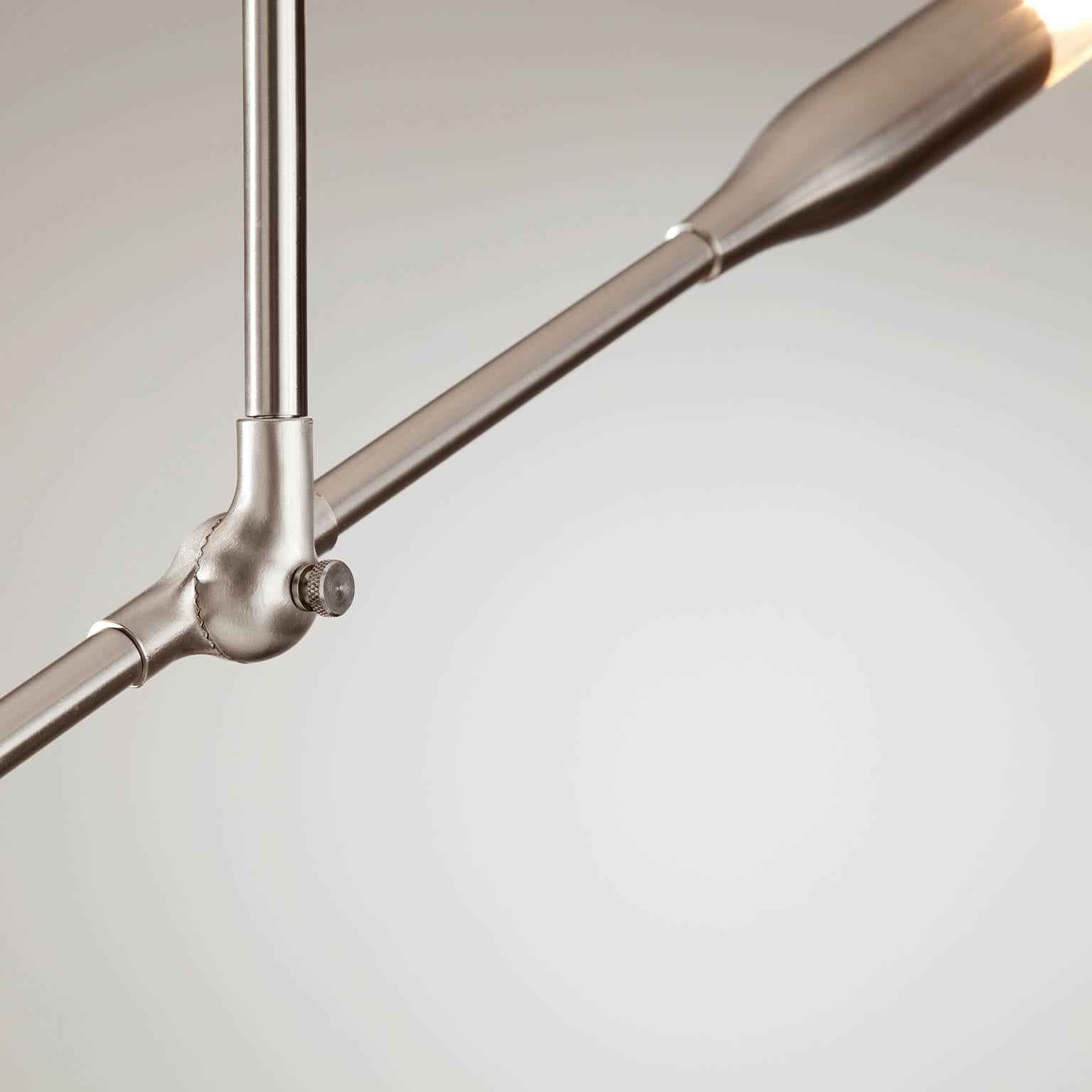 Sorenthia Three-Arm Contemporary Light Fixture, Custom-Made by Studio DUNN For Sale 2