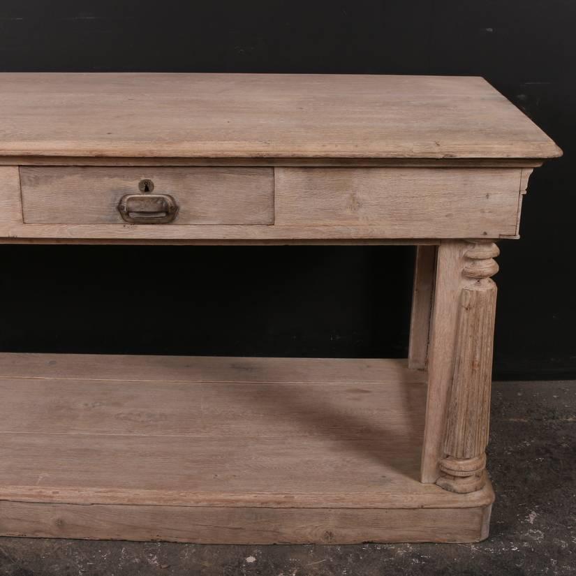 Bleached Antique French Oak Drapers Table