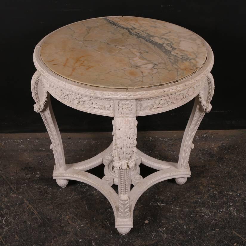 19th Century French Carved Lamp Table