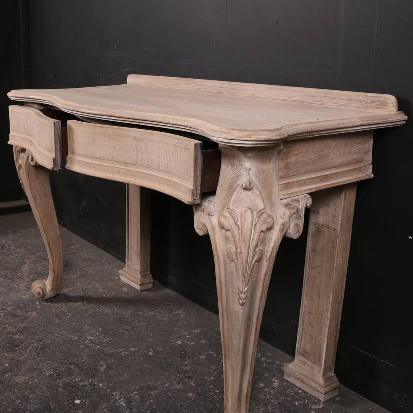 Bleached 19th Century French Oak Console Table