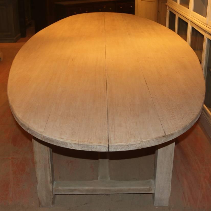 Bleached 19th Century French Oak Dining Table