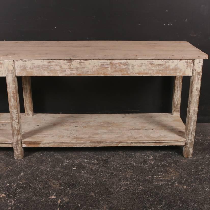 Hand-Painted 19th Century French Painted Oak Serving Table