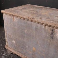 Large 19th Century Original Painted Coffer