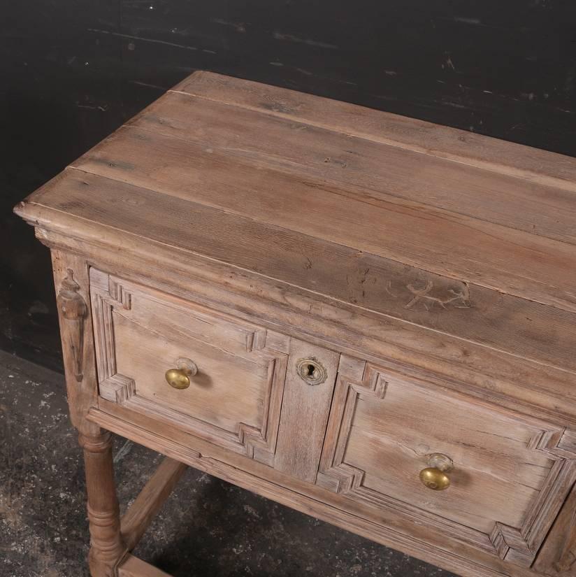 Victorian 19th Century English Bleached Oak Serving Table