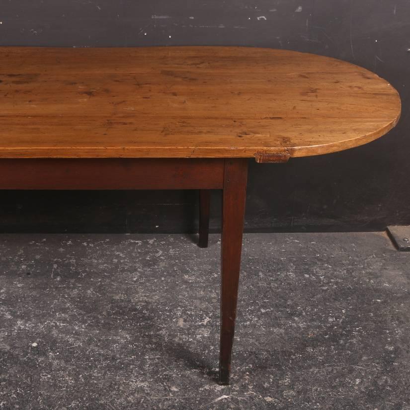 Polished French D-End Farm Table