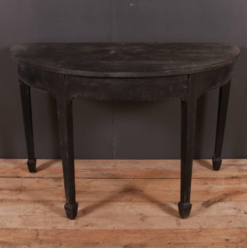 George III Pair of Demilune Console Tables