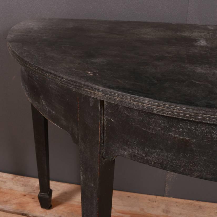 English Pair of Demilune Console Tables
