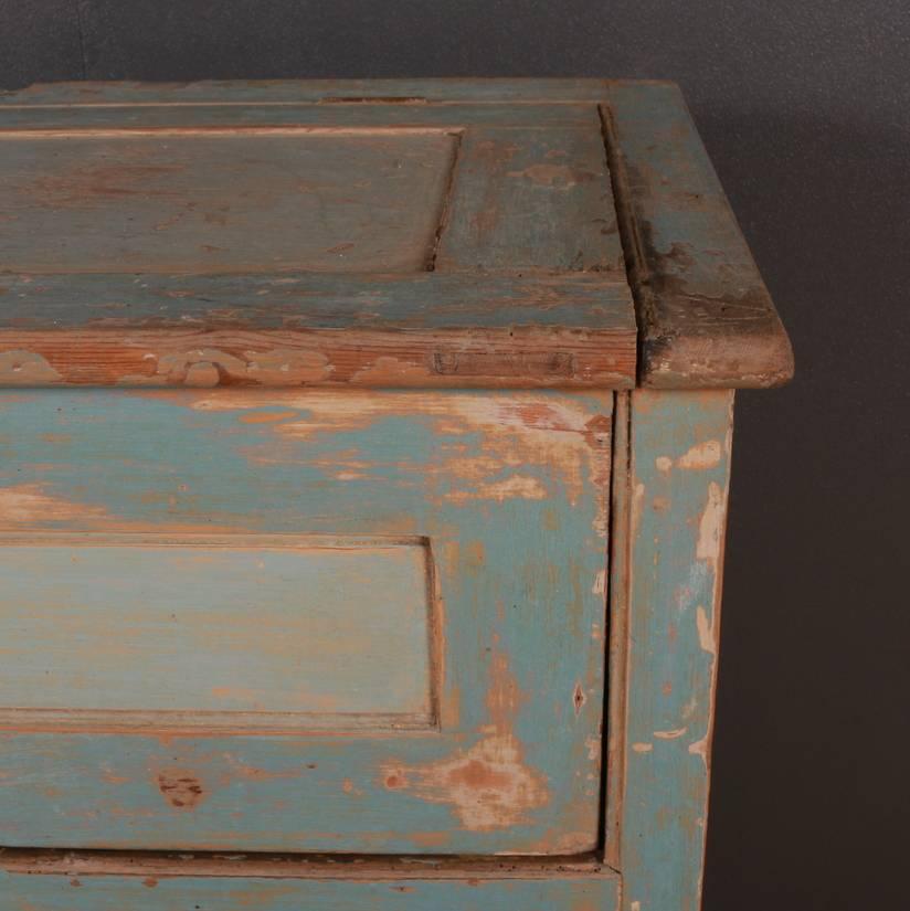 19th century original painted jam cupboard. Lovely worn paint, 1860.

Dimensions:
32 inches (81 cms) wide
19 inches (48 cms) deep
40 inches (102 cms) high.

 