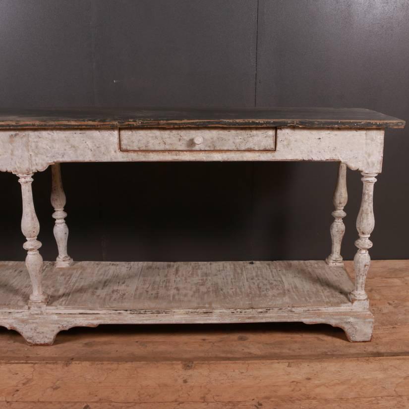 19th Century Painted French Serving Table In Good Condition In Leamington Spa, Warwickshire