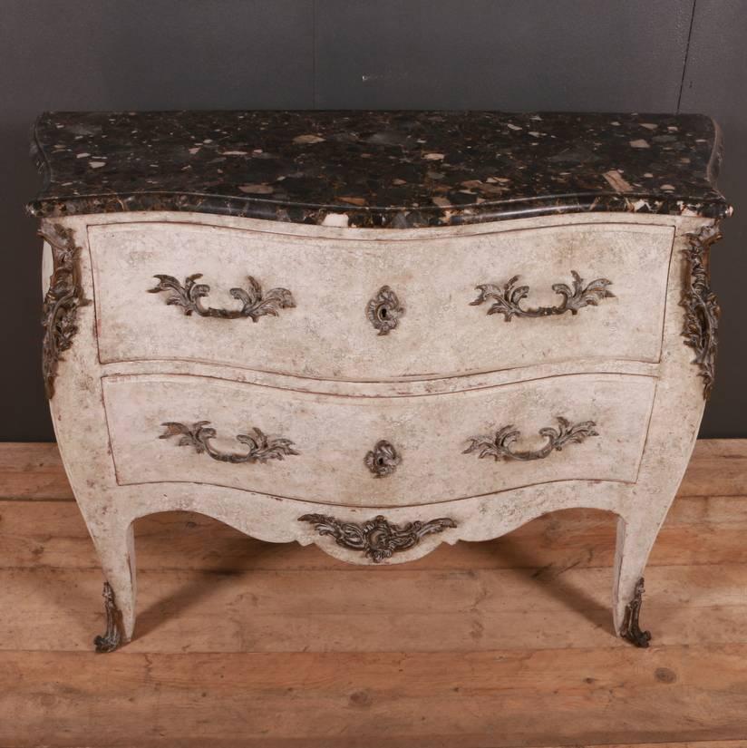 19th Century French Painted Rococo Commode 2