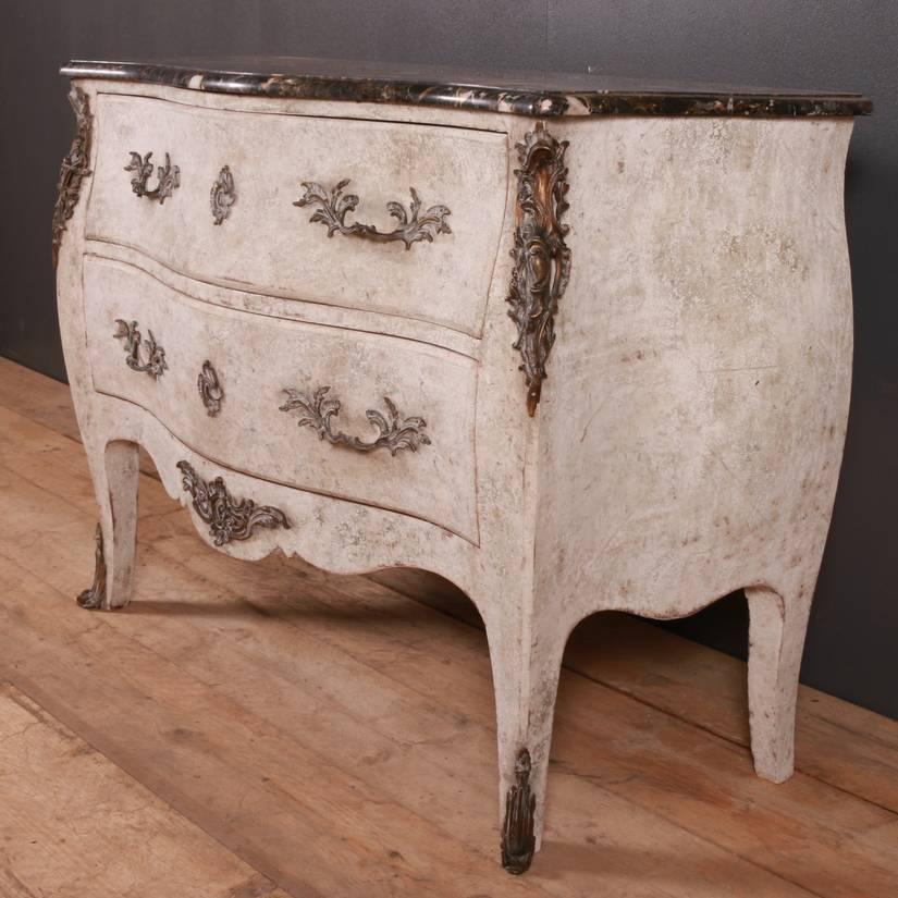 Rococo Revival 19th Century French Painted Rococo Commode