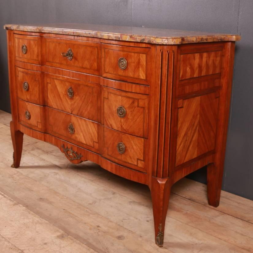 Polished French Walnut and Gilt Commode