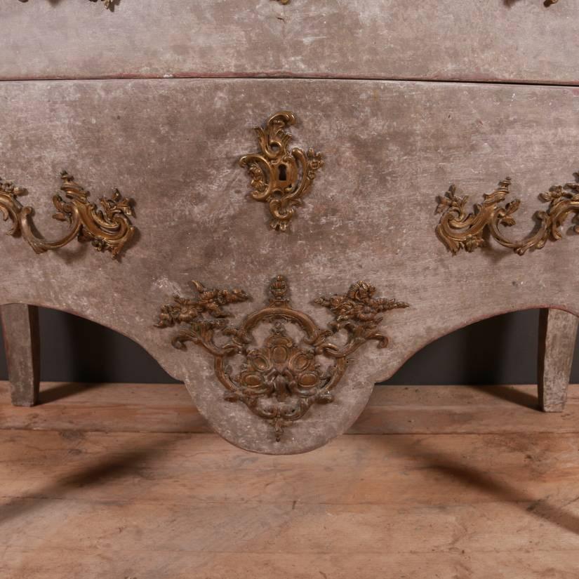 19th Century French Painted Rococo Revival Commode For Sale