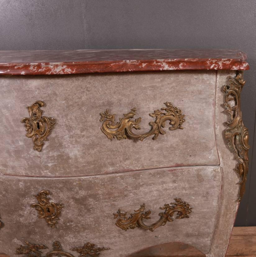 Ormolu French Painted Rococo Revival Commode For Sale