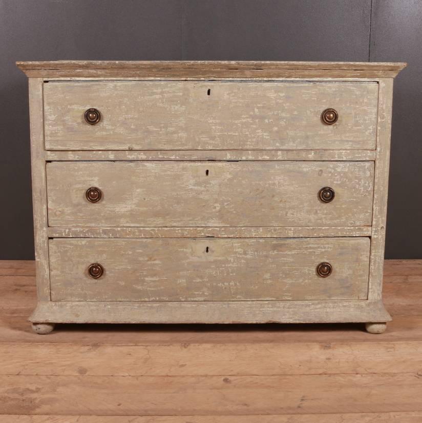 19th C Dutch original painted 3 drawer commode. 1820

Reference: 5097

Dimensions
44 inches (112 cms) Wide
25 inches (64 cms) Deep
32 inches (81 cms) High