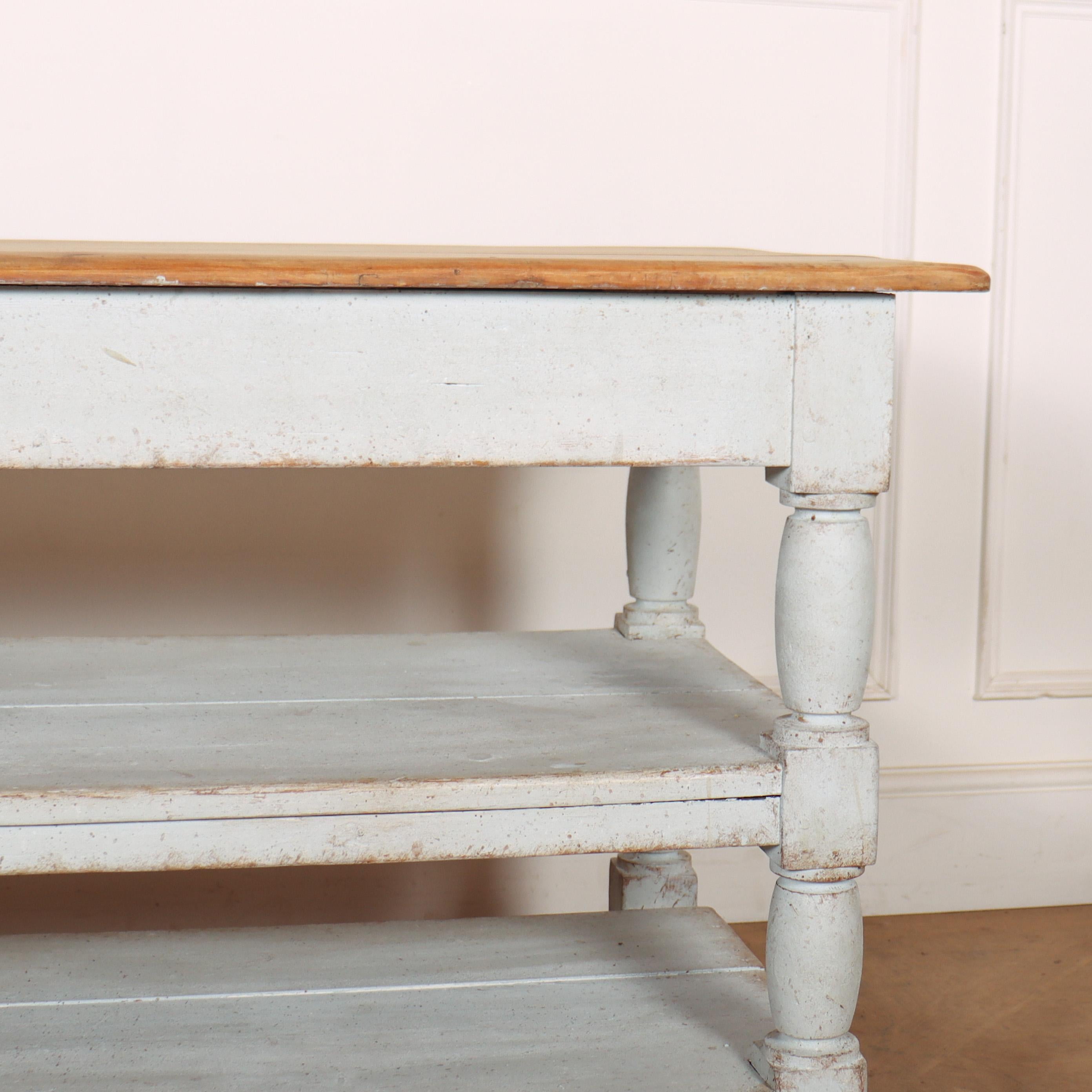 Painted Small Drapers Style Kitchen Island For Sale