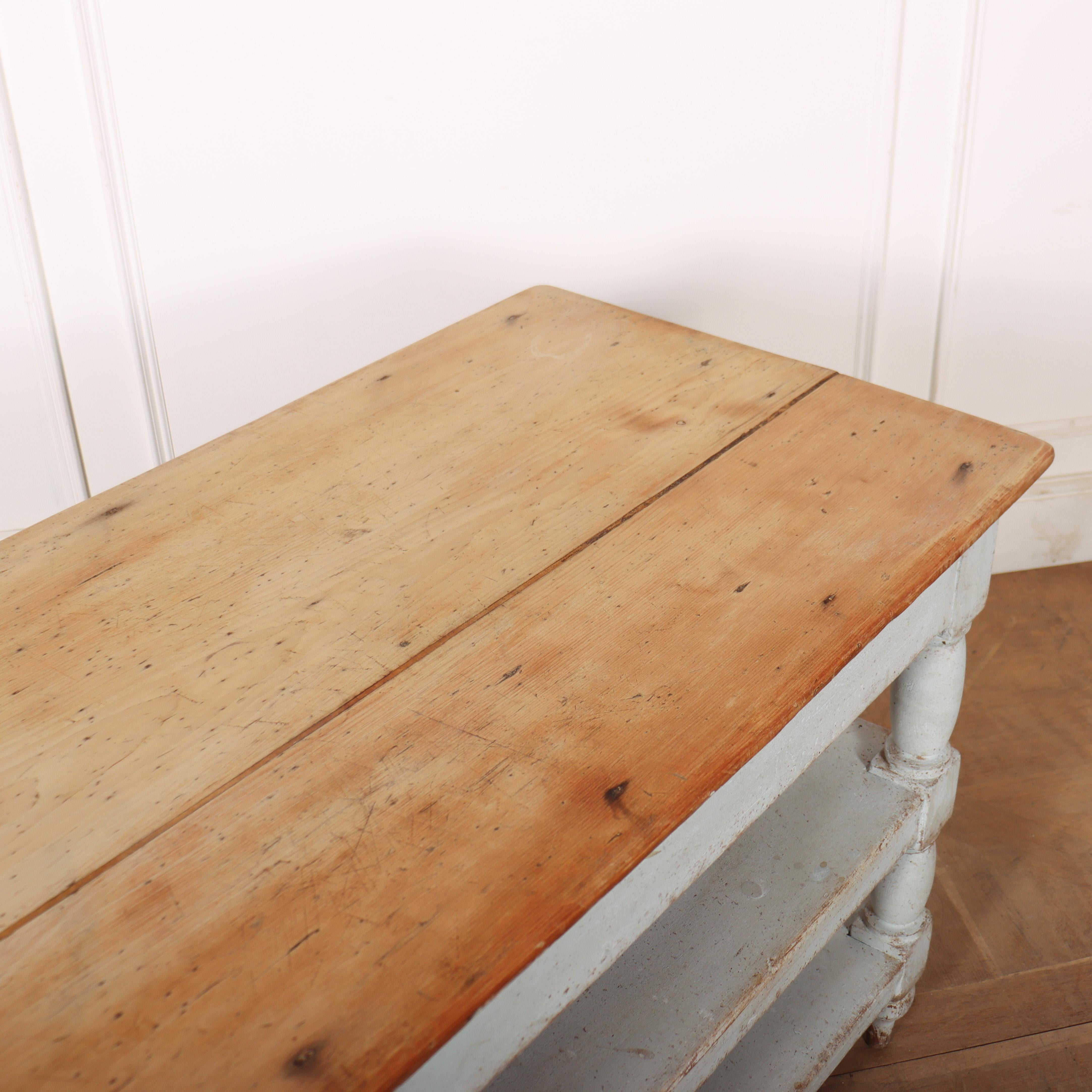 Pine Small Drapers Style Kitchen Island For Sale
