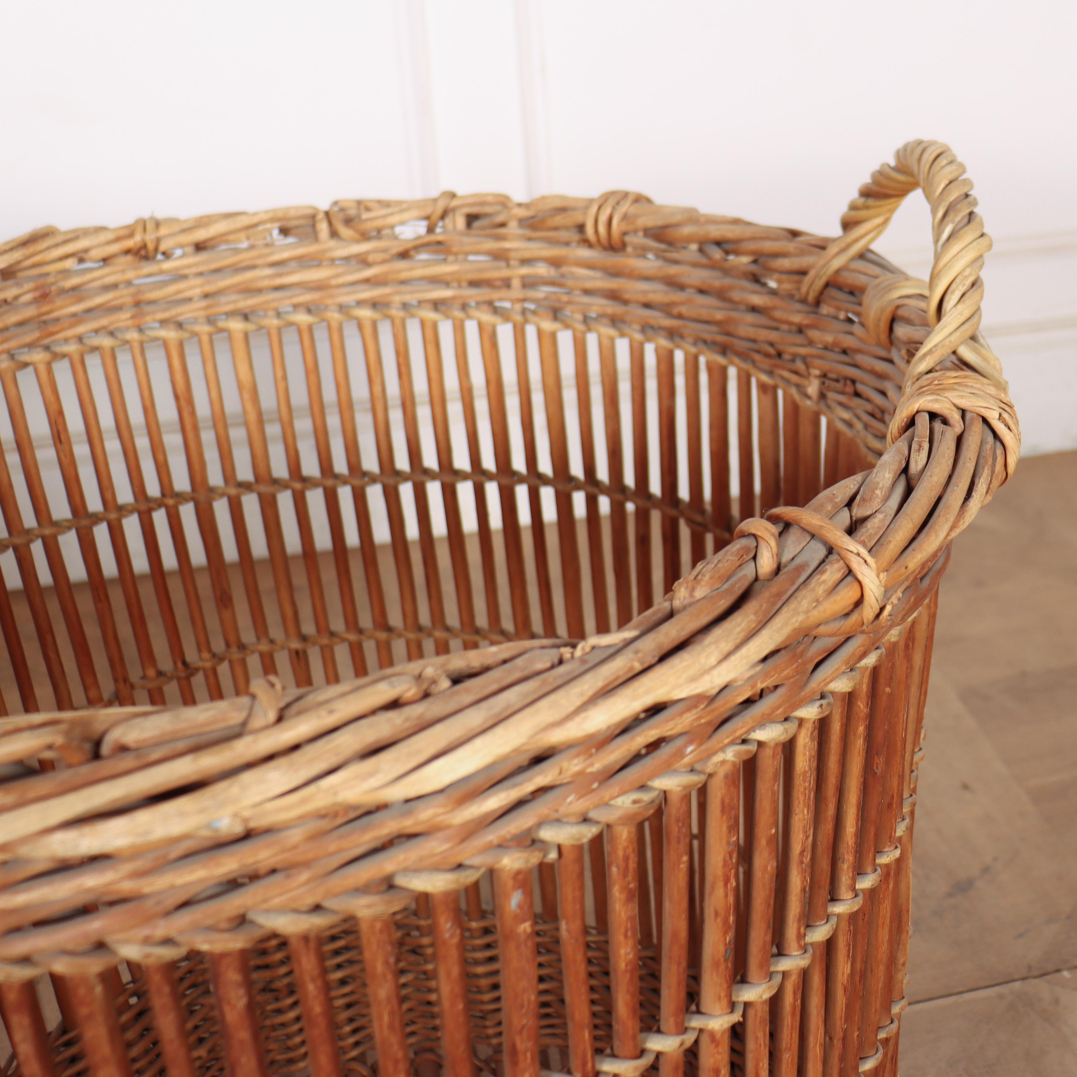 Pair of French Wicker Baskets For Sale 3