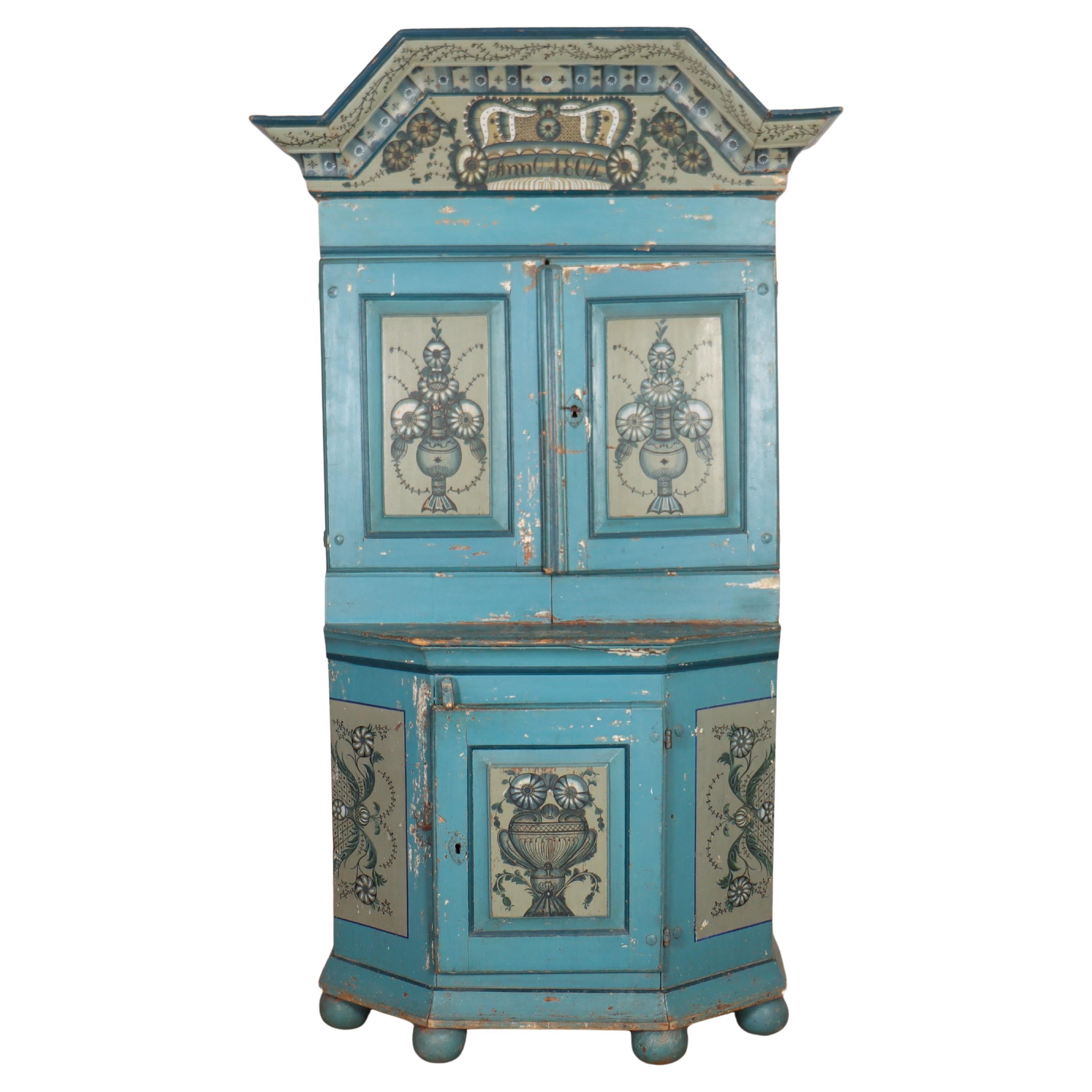 Gustavian Swedish Kitchen Cabinet For Sale