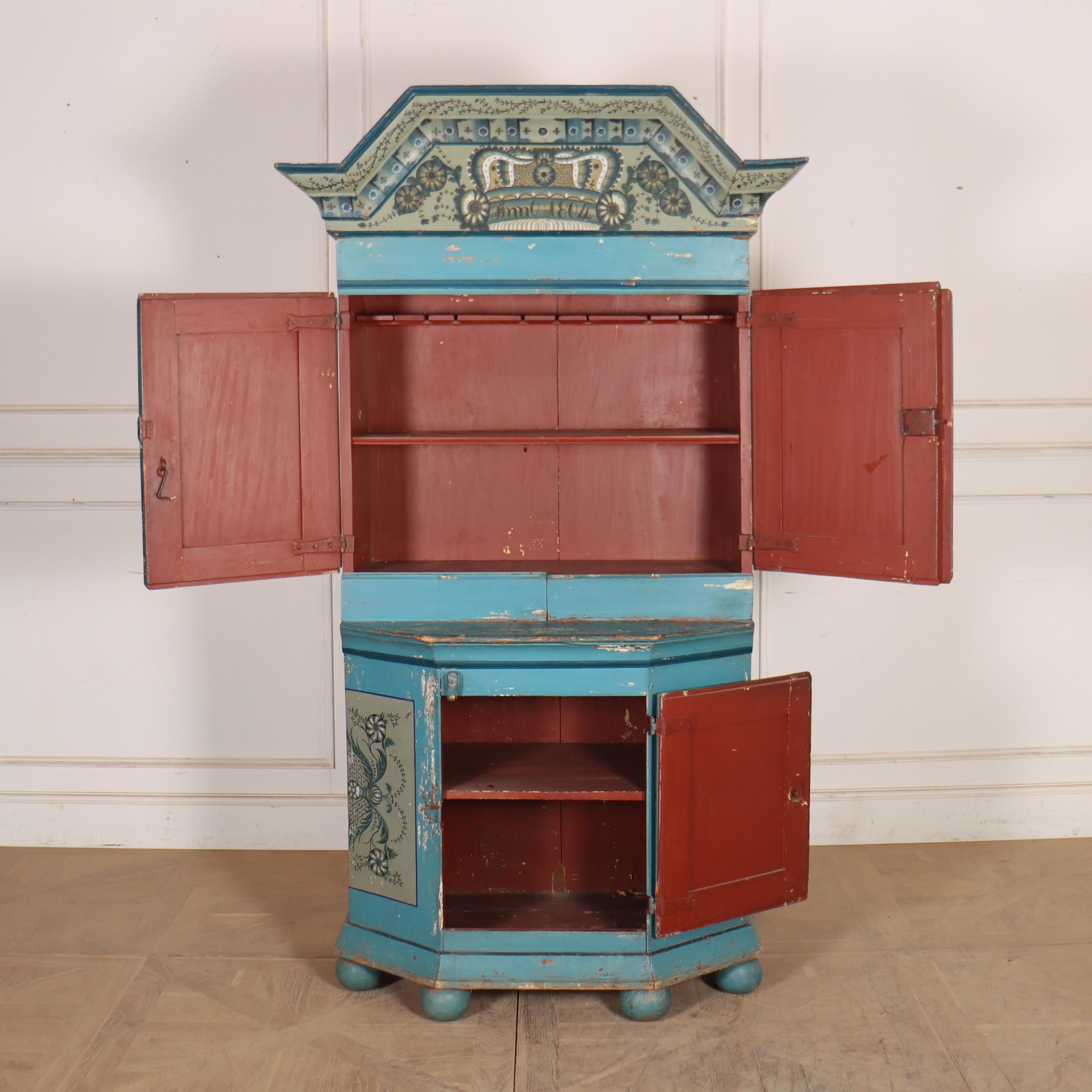 Pine Gustavian Swedish Kitchen Cabinet For Sale