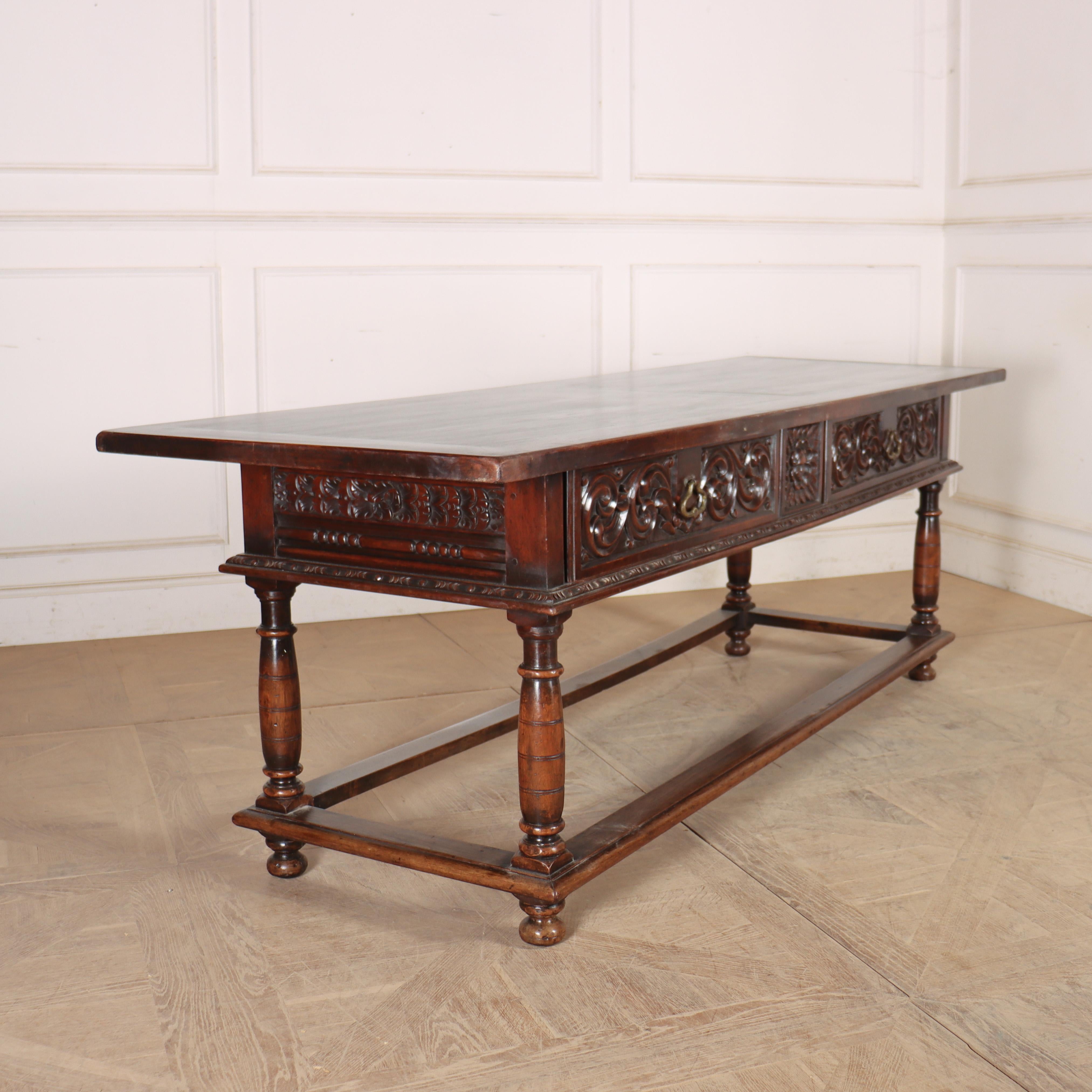 Italian Walnut Console Table For Sale 3