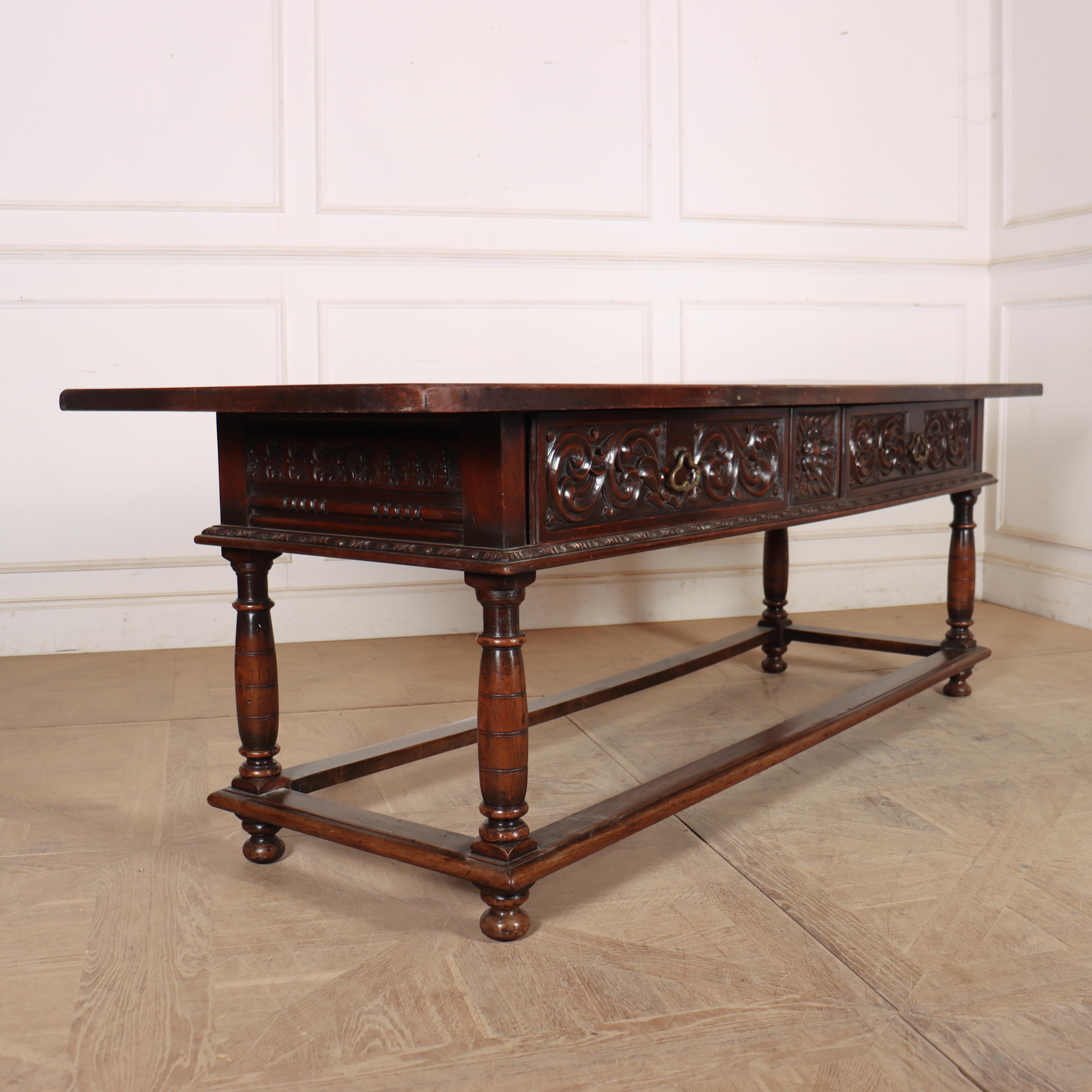 Italian Walnut Console Table For Sale 2