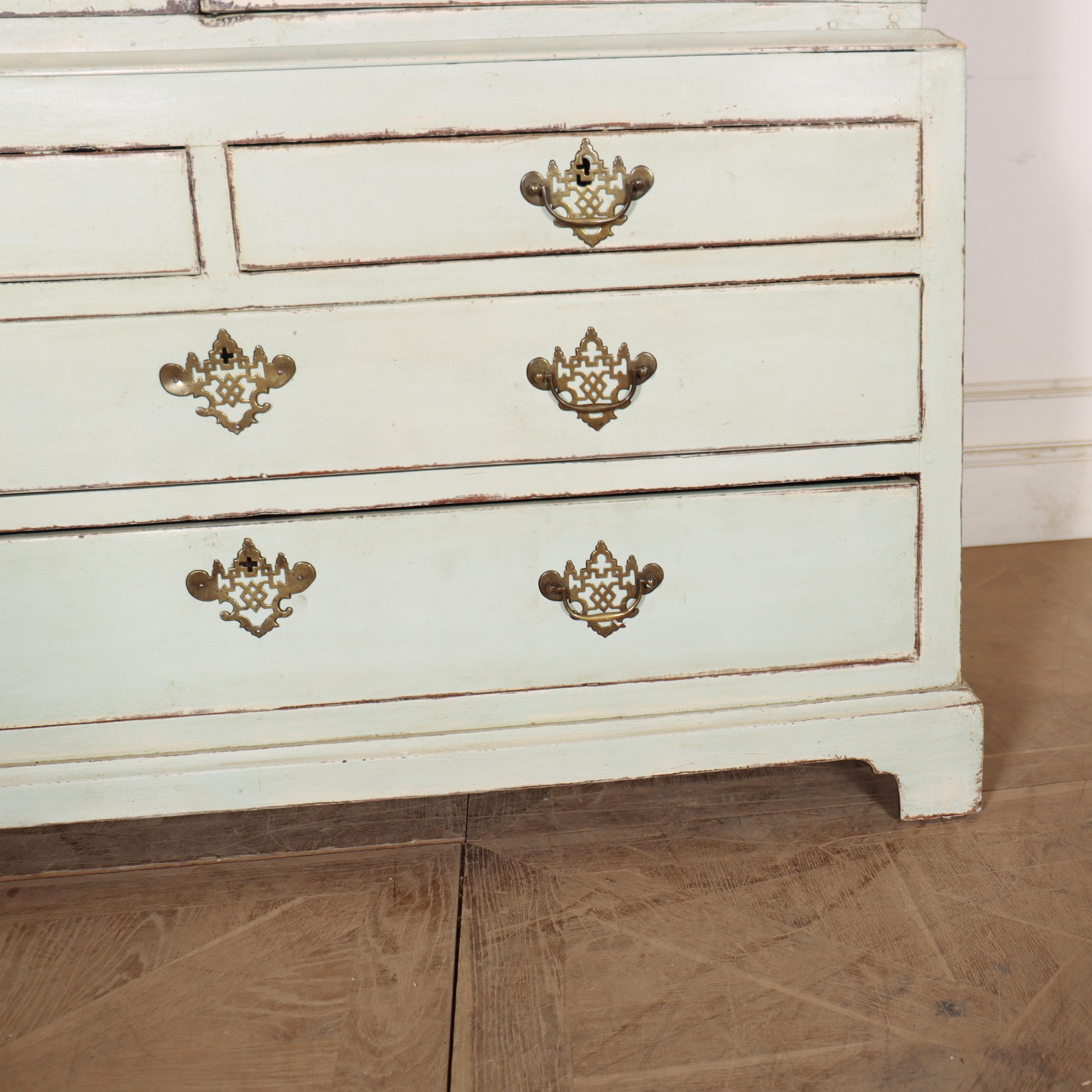 18th Century and Earlier Welsh Painted Hanging Cupboard For Sale
