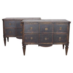 Pair of Swedish Breakfront Commodes