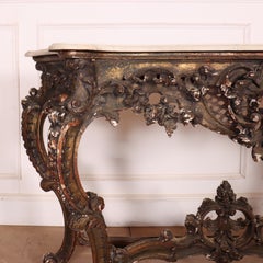19th Century French Serpentine Front Console Table
