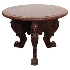 English Carved Lamp Table