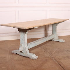 Large Swedish Painted Trestle Table