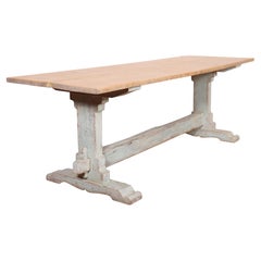 Large Swedish Painted Trestle Table
