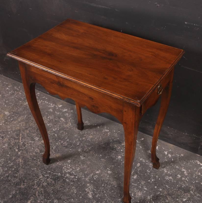 Polished 19th Century French Walnut Lamp Table