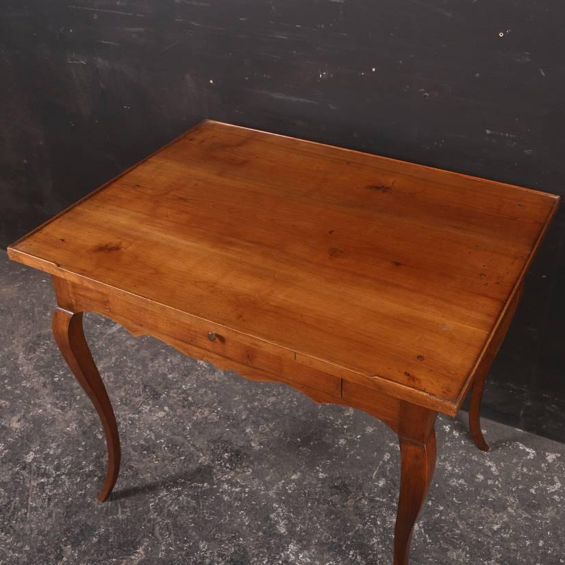 Polished French Cherry Lamp Table
