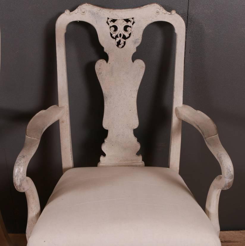 Set of Eight 19th Century Painted Swedish Dining Chairs 3