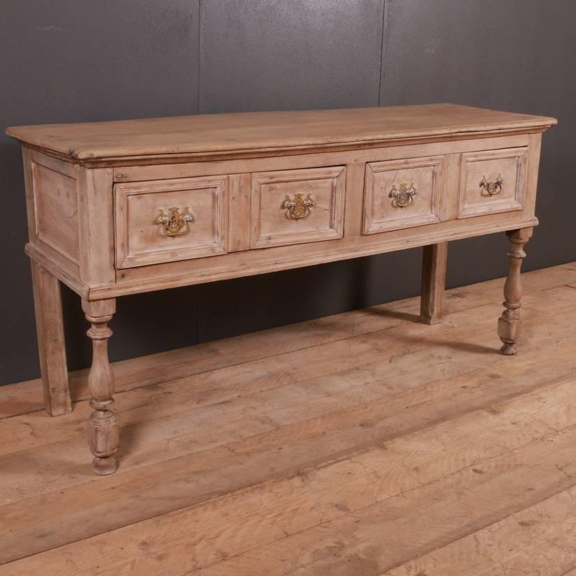 Early 19th C English bleached oak dresser base. 1820

Reference: 5086

Dimensions
63 inches (160 cms) Wide
20 inches (51 cms) Deep
32 inches (81 cms) High