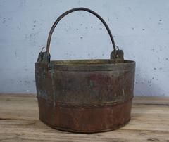 18th-19th Century French Copper and Brass Planter Log Basket
