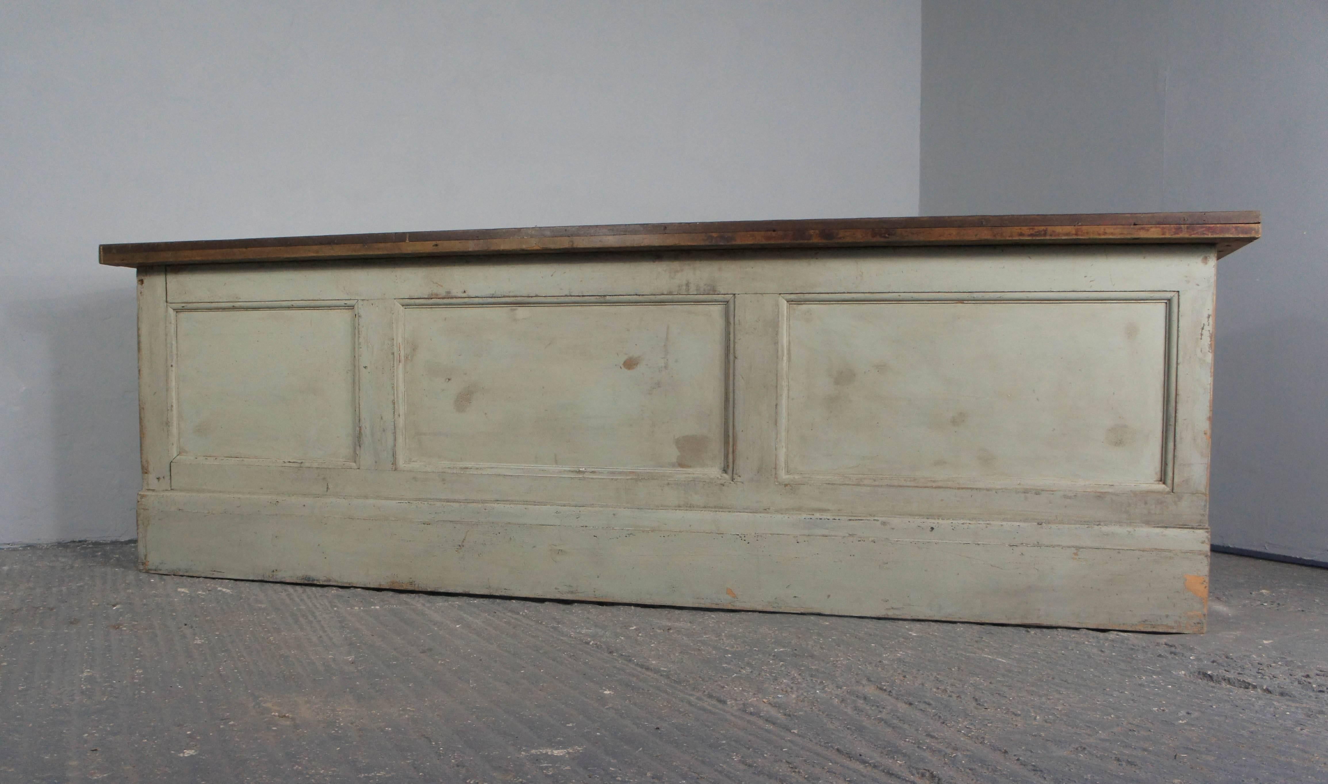 English Victorian Pine Painted Shop Counter Sideboard Dresser Base