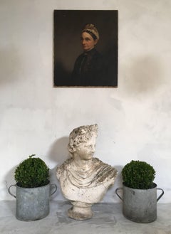 Pair of Vintage Galvanized Planters, Architectural, Garden