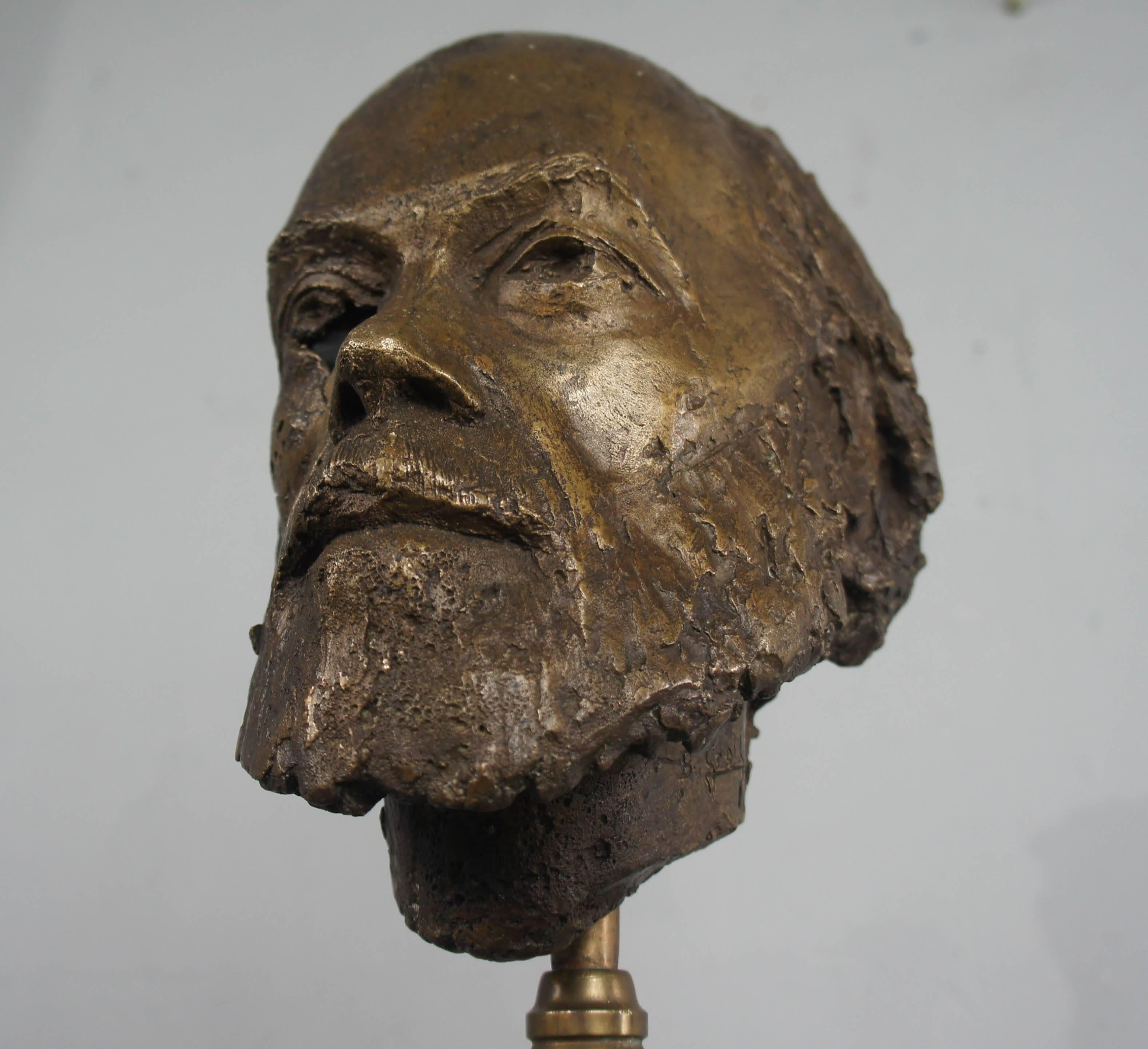 21st Century Bronze Sculpture of Bearded Man by French Artist Bernard Grollier  In Excellent Condition For Sale In Culverthorpe, Lincs
