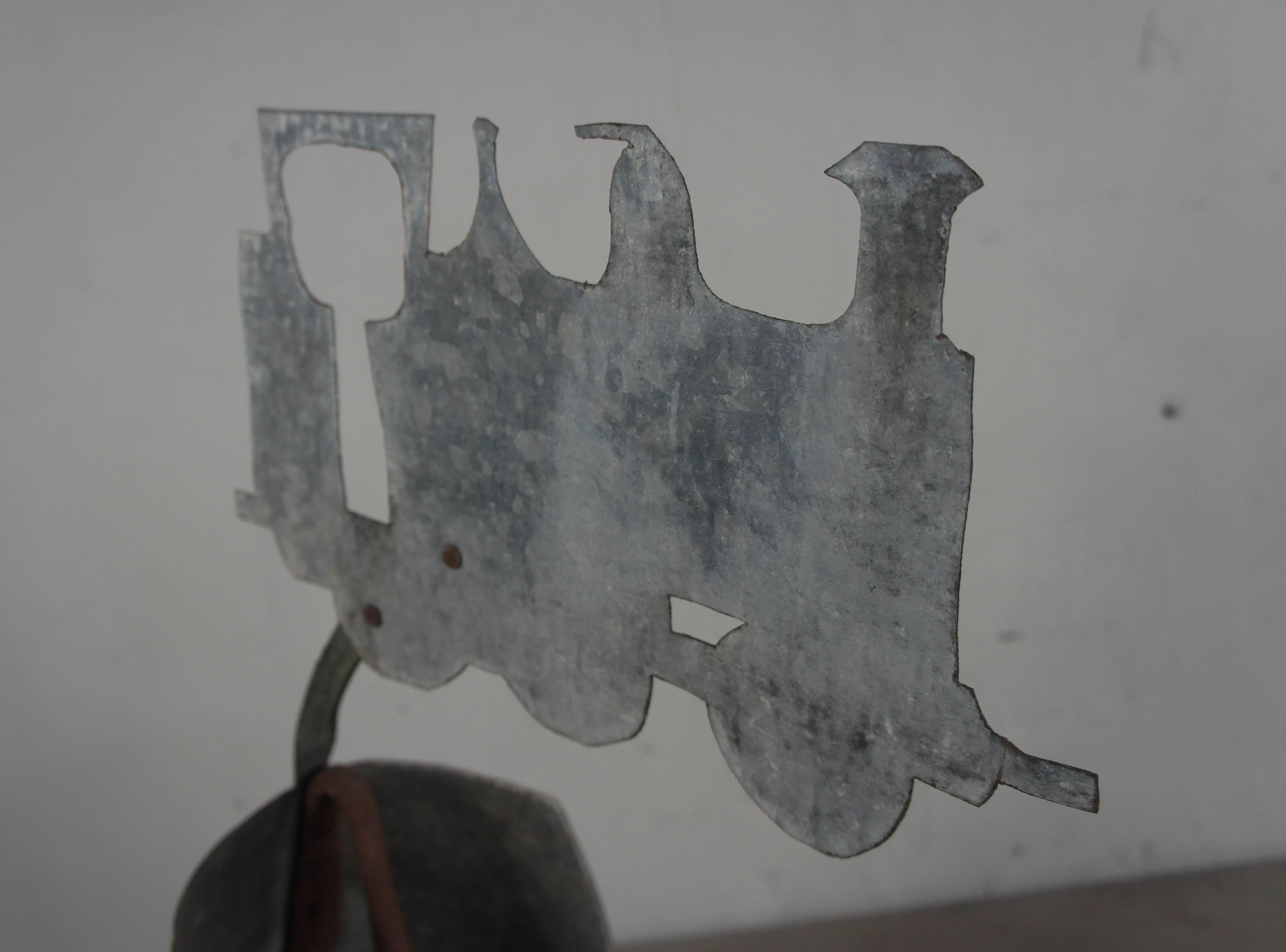 Metal Folk Art Galvanised Train Chimney Cowl For Sale