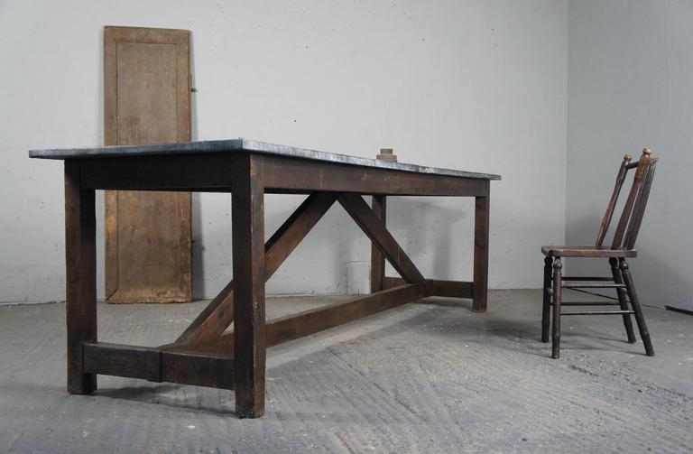 industrial zinc top pine kitchen dining table island