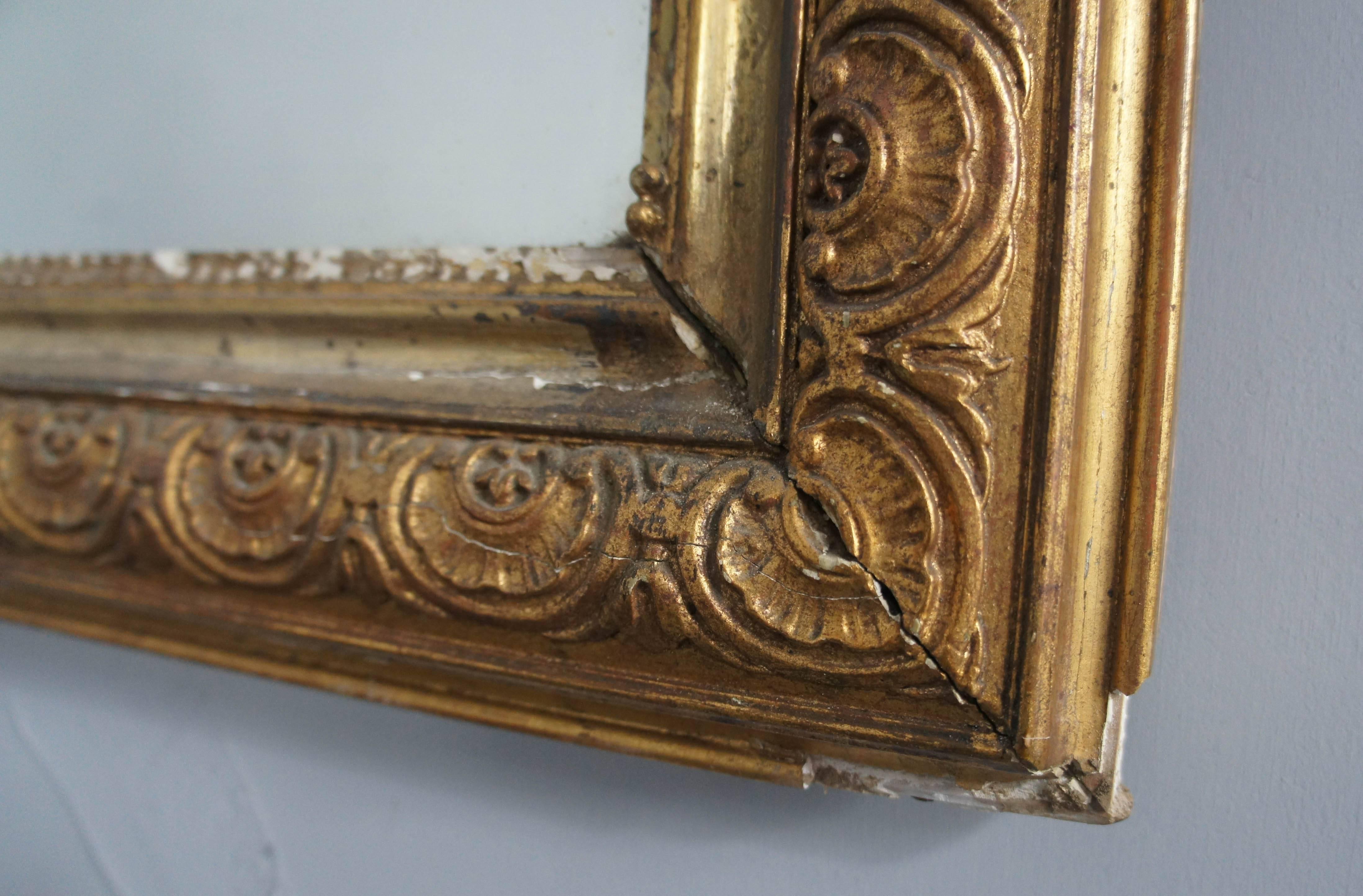 19th Century French Louis Philippe Gilt Gesso Overmantle Mirror Putti Cherub In Good Condition In Culverthorpe, Lincs