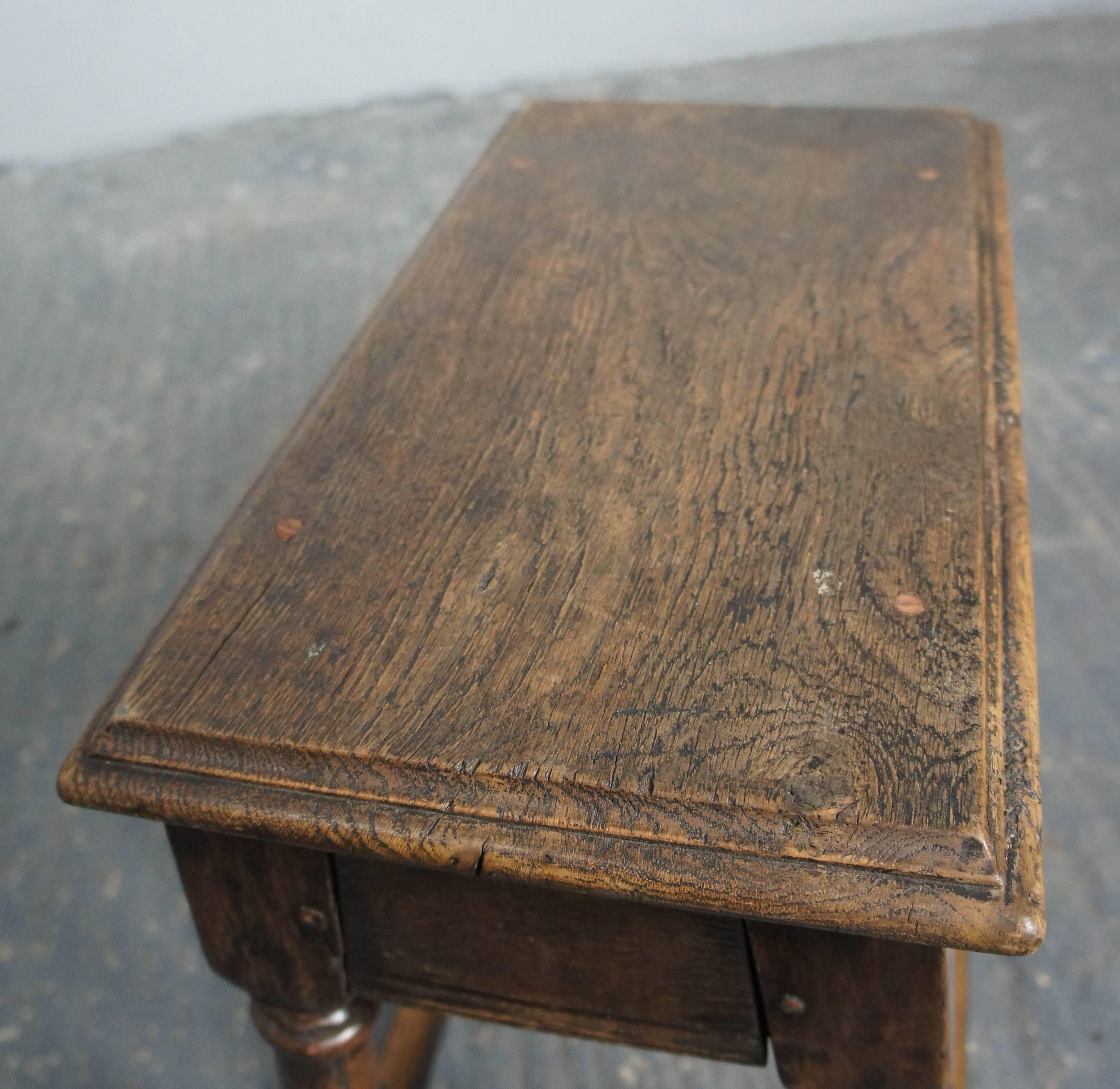 Antique Early 19th Century English Oak Joint Stool 4