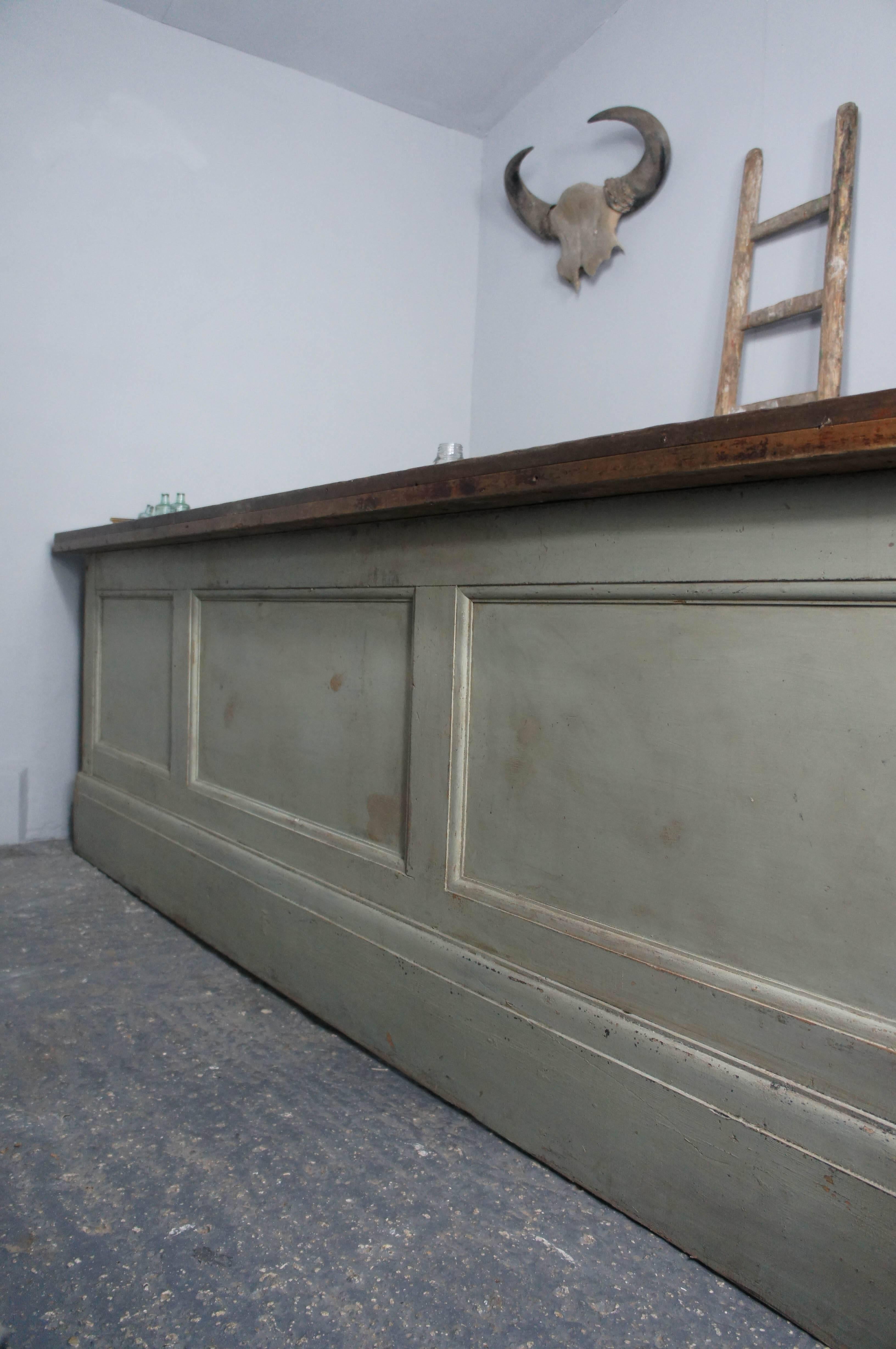 19th Century Victorian Pine Painted Shop Counter Sideboard Dresser Base