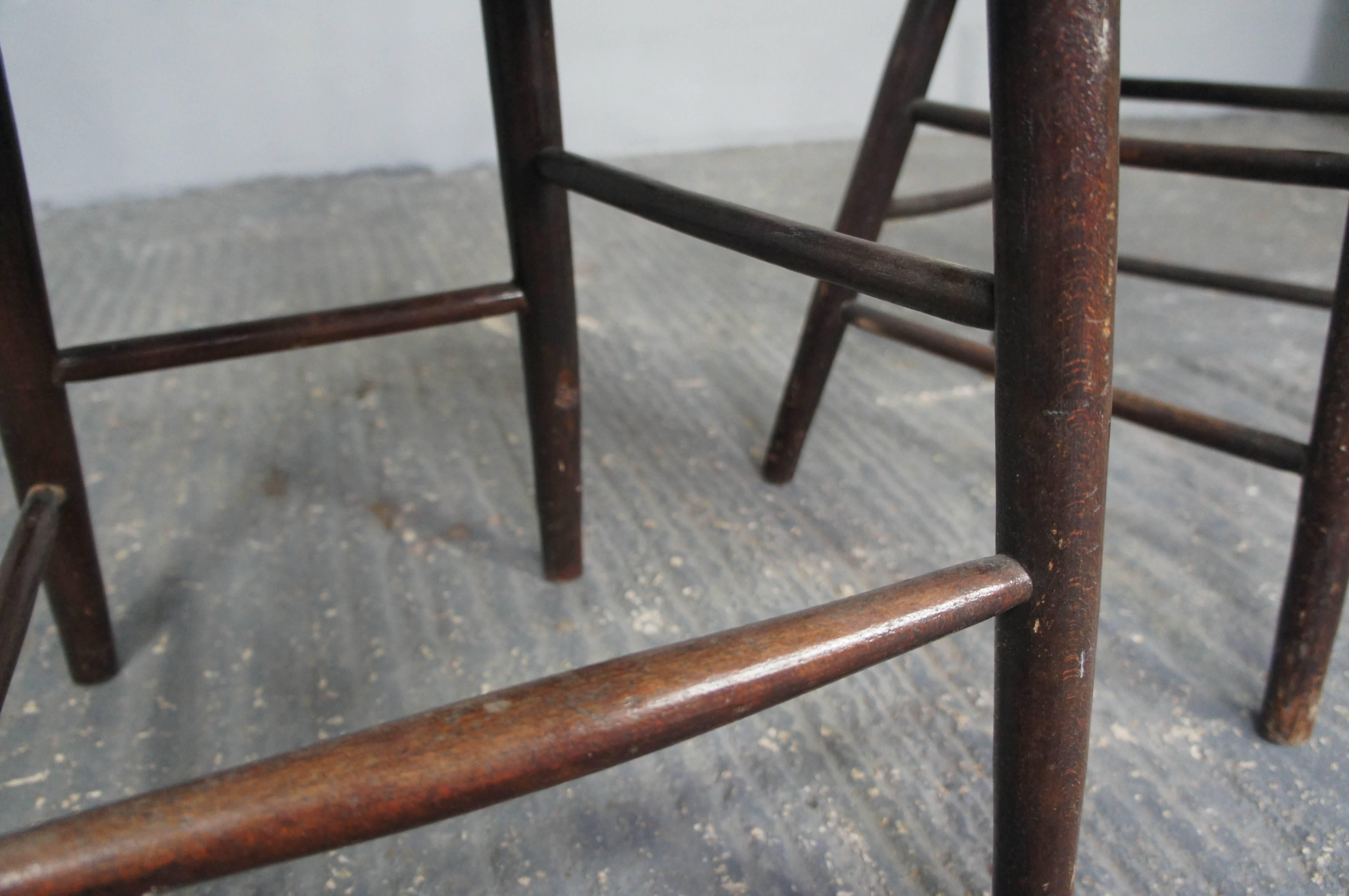 Pair of Early Ash and Beech Irish Country Spindle Back Dining Chairs In Excellent Condition In Culverthorpe, Lincs