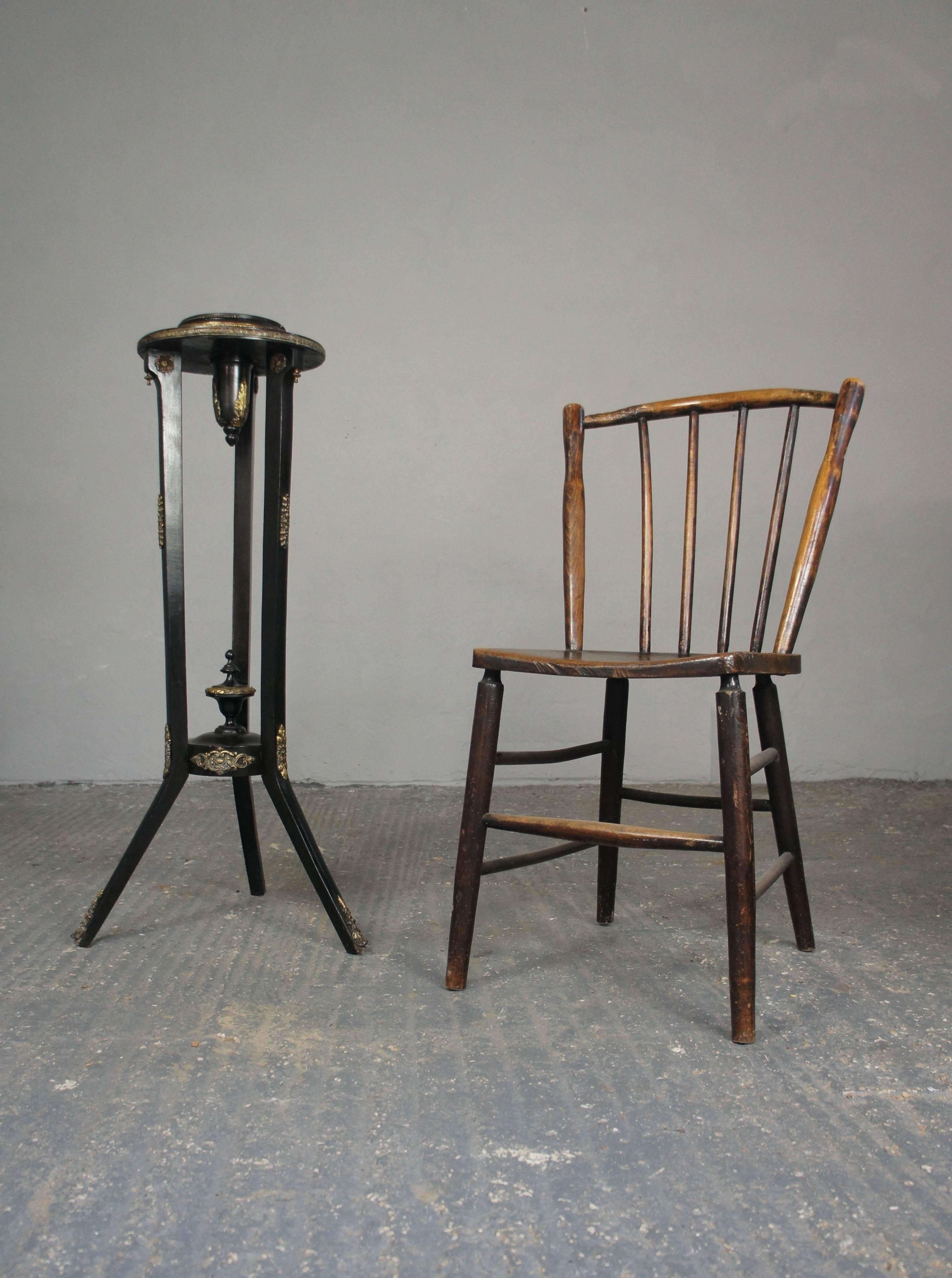 Pair of Early Ash and Beech Irish Country Spindle Back Dining Chairs 2